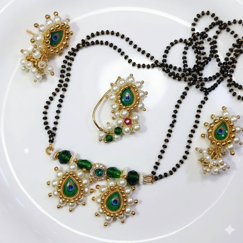 Traditional Mayur (Peacock) Mangalsutra Set